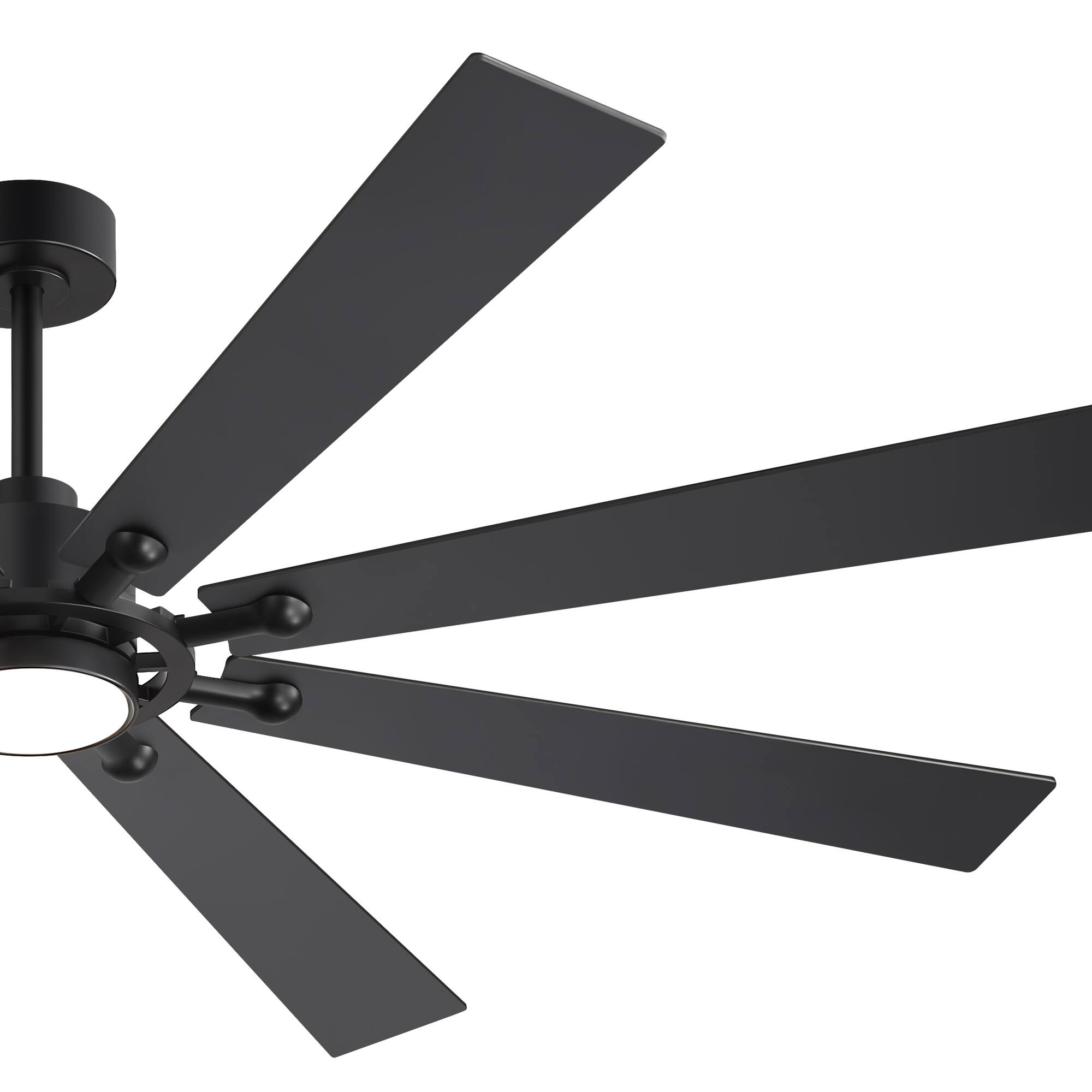 Alt View 9. Breezary - 72-Inch LED Ceiling Fan, 8 Blades, 22W DC Motor, 3 Color Temperatures, Remote Control, 6 Speed Settings, 6"&10" Downrods - 72-inch Black.