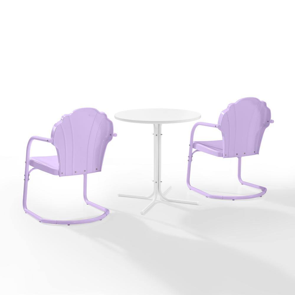 Alt View 8. Crosley Furniture - Tulip 3Pc Retro Outdoor Bistro Set - Bistro Table & 2 Chairs - Lavender Gloss.