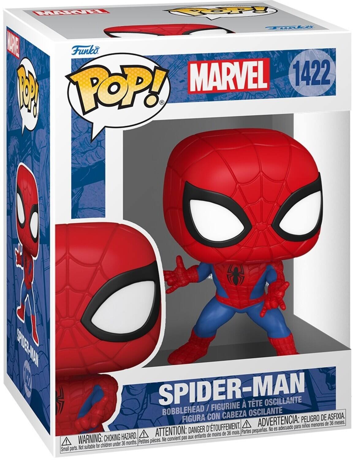 MARVEL 1422 B POP! - SPIDER-MAN FIGURINE / TTE OSCILANTE BOBBLEHEAD / OSCILANTE FIGURA CON CABEZA PELIGRO DE ASFIXIA D'TOUFFEMENT. ADVERTENCIA: para nios menores de 36 meses. DANGER D pequerias. No es adecuado HAZARD. ATTENTION: enfants de moins de 36 mois. Partes WARNING: CHOKING Ne convient pas aux 36 months Pettes pices. Small parts. Not suitable for children under 36 months.