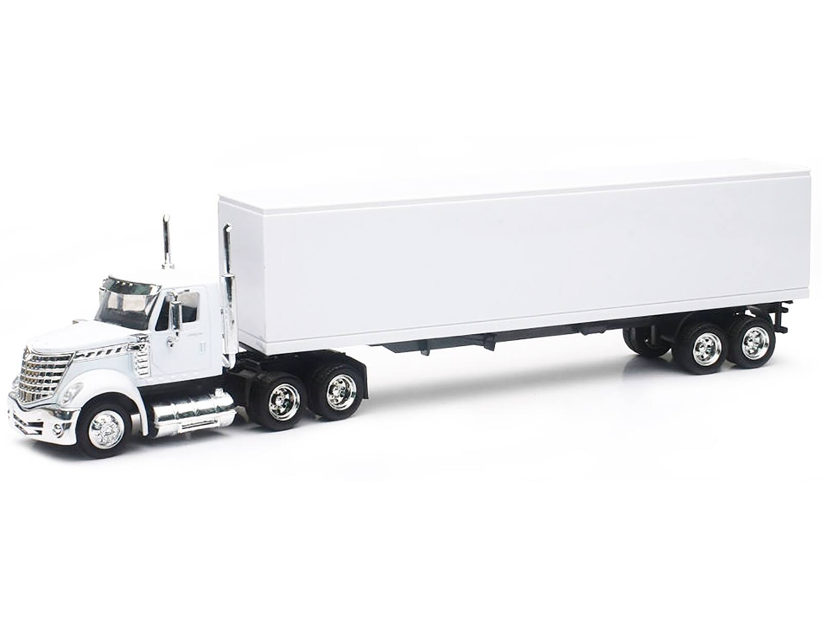 Alt View 1. New Ray - International LoneStar Truck with Dry Goods Trailer White "Long Haul Truckers" Series 1/43 Diecast Model by New Ray.