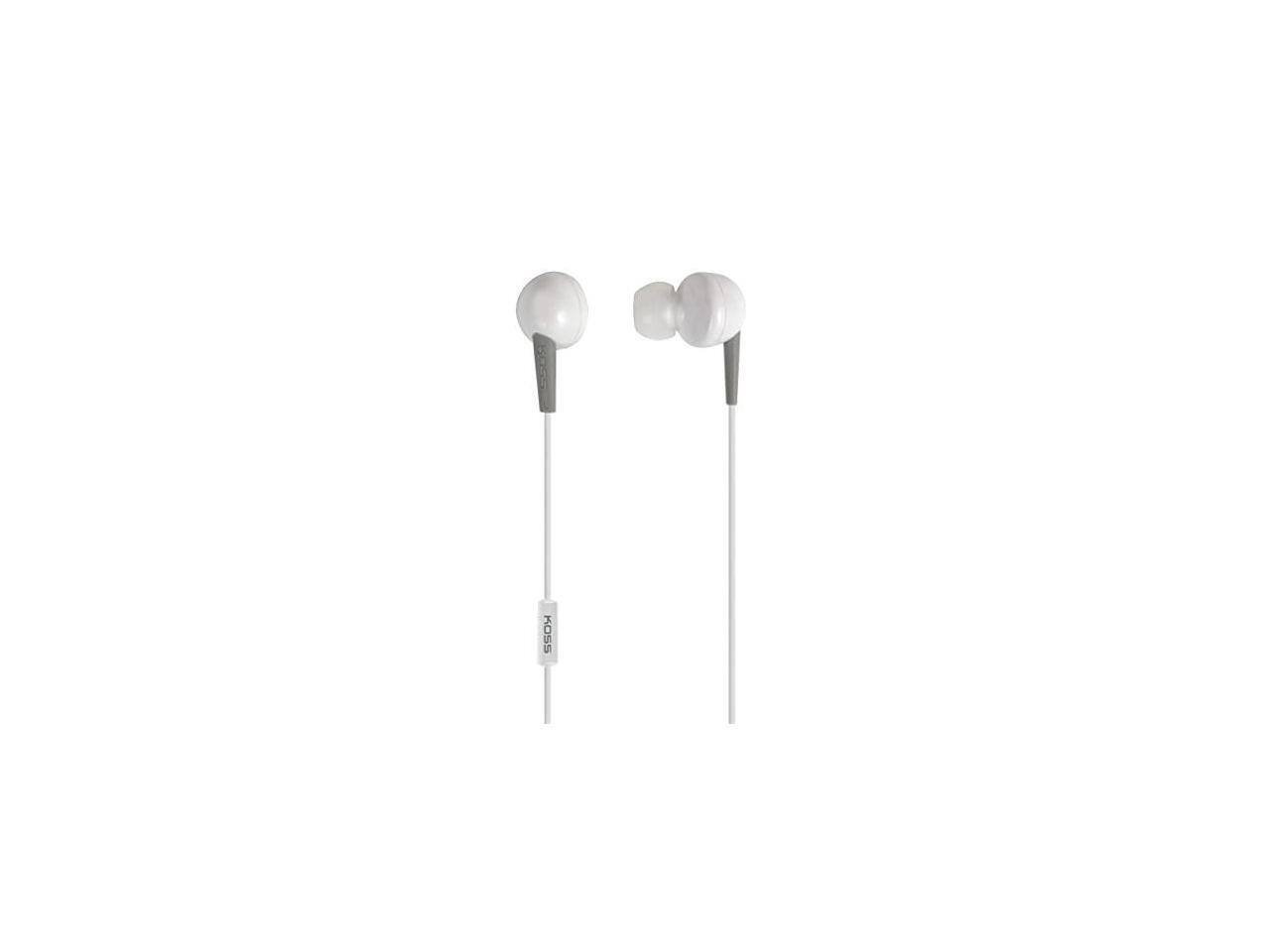 Alt View 3. Koss - KOSS KEB6IW Wired In-Ear Earbud Headphones with Microphone Enhanced driver w/3cushion, White - White.