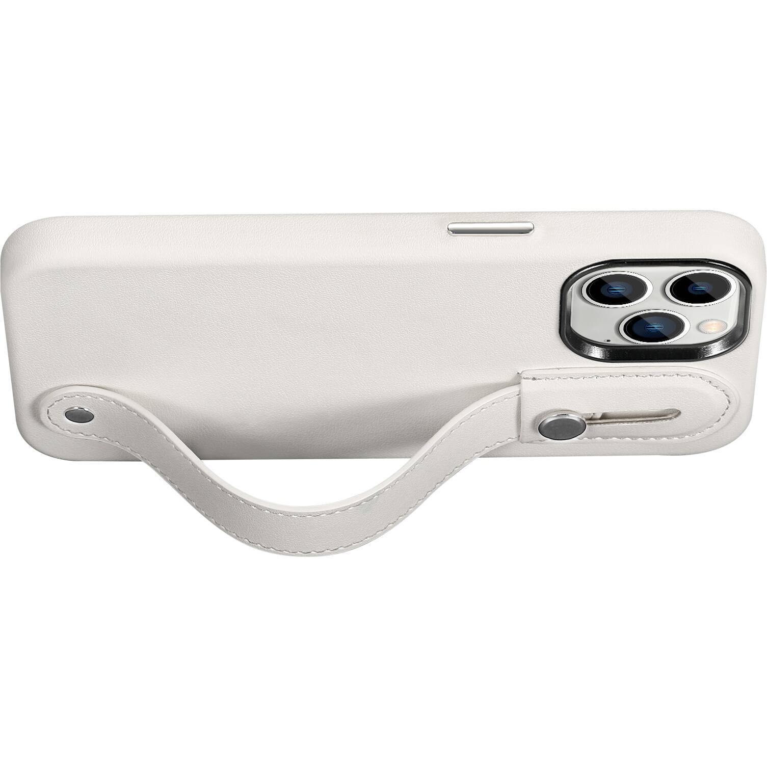 Alt View 11. SaharaCase - FingerGrip Series Genuine Leather Case with Magsafe for Apple iPhone 15 Pro - White.