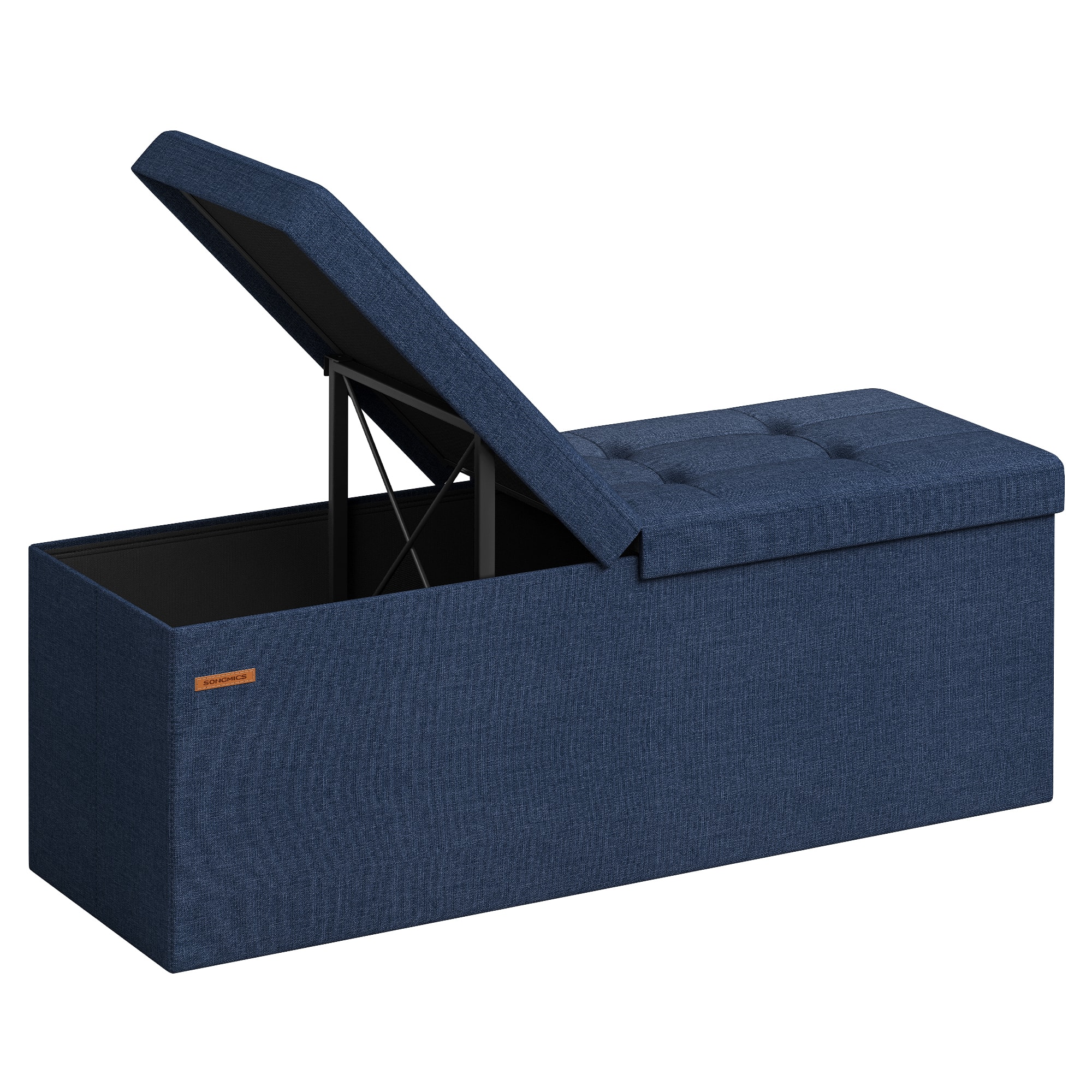 Songmics Home - 43 Inches Storage Ottoman, Foldable Storage Bench with Flipping Lid, 660 lb Load Capacity, for Entryway, Living Room - Midnight Blue price history on PriceWatchPro
