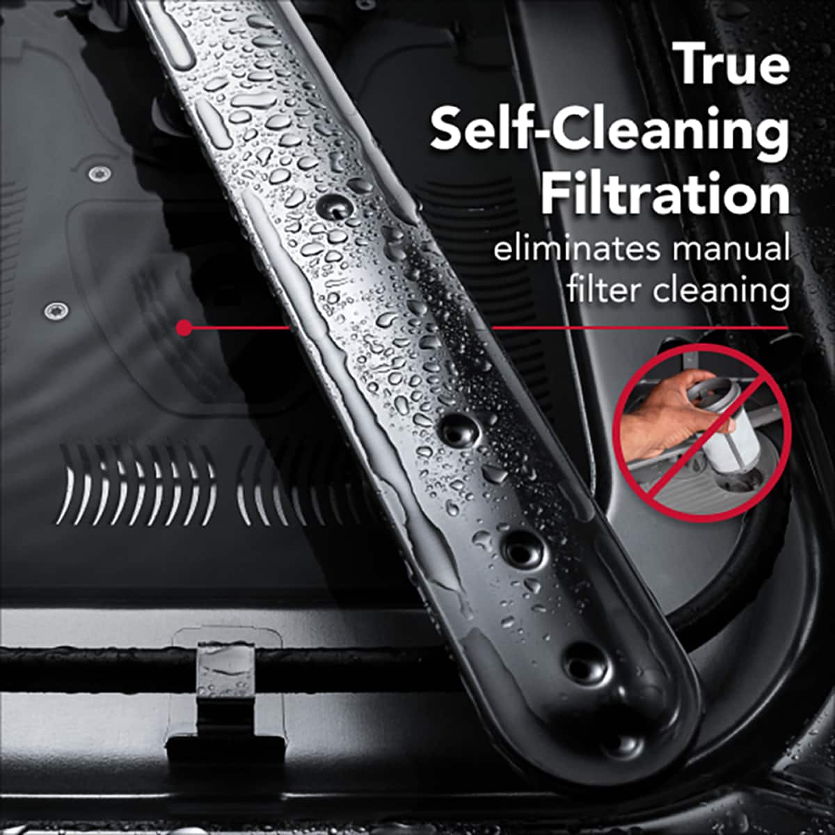 True Self-Cleaning Filtration
eliminates manual filter cleaning
