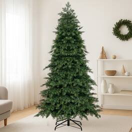 BreeBe - Artificial Christmas Tree with Hinged Design and Full Branches - Green