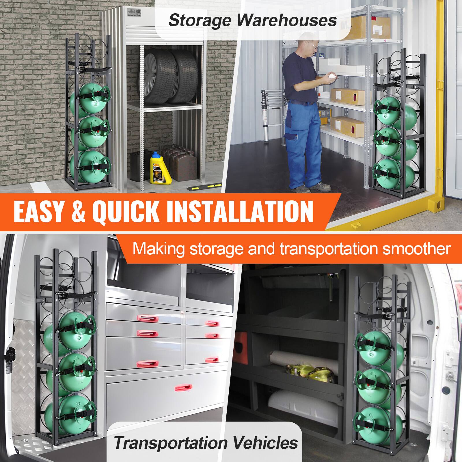 Storage Warehouses  
EASY & QUICK INSTALLATION  
Making storage and transportation smoother  
Transportation Vehicles