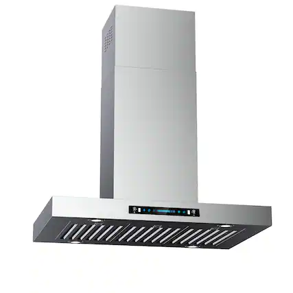 Front. ZJKLA - ZJKLA - 36 inches - Externally Vented - Island Range Hood - Stainless Steel - Stainless steel.