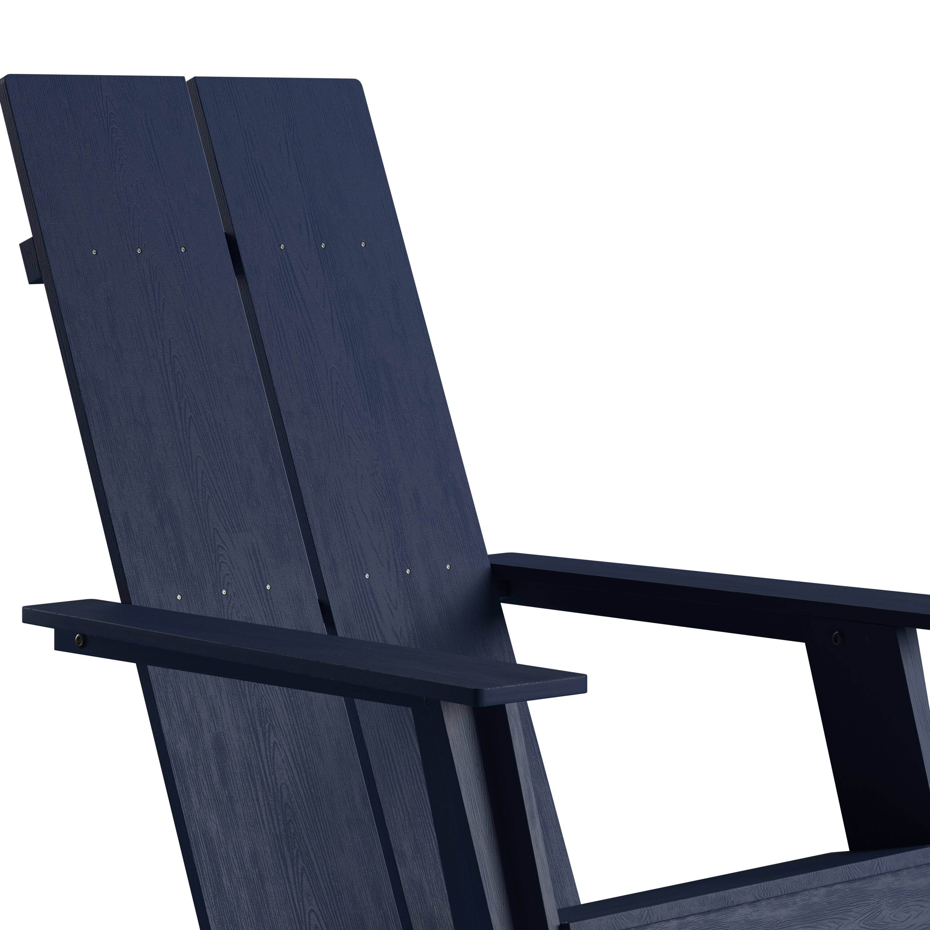 Alt View 8. Emma + Oliver - Modern Dual Slat Back Indoor/Outdoor Adirondack Style Patio Chair - Navy.