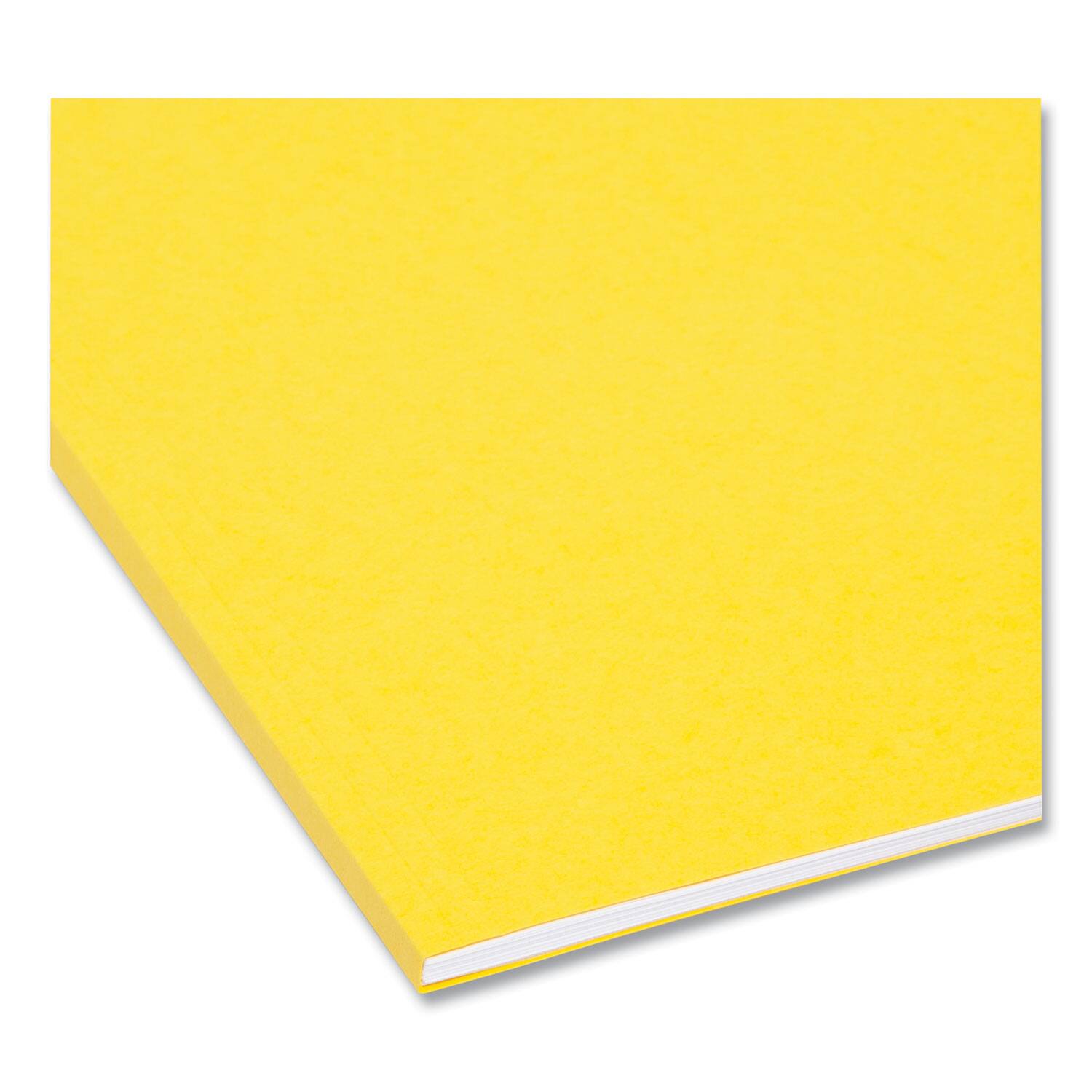 Back. Smead Manufacturing - Interior File Folders, 1/3-Cut Tabs: Assorted, Letter Size, 0.75" Expansion, Yellow, 100/Box.