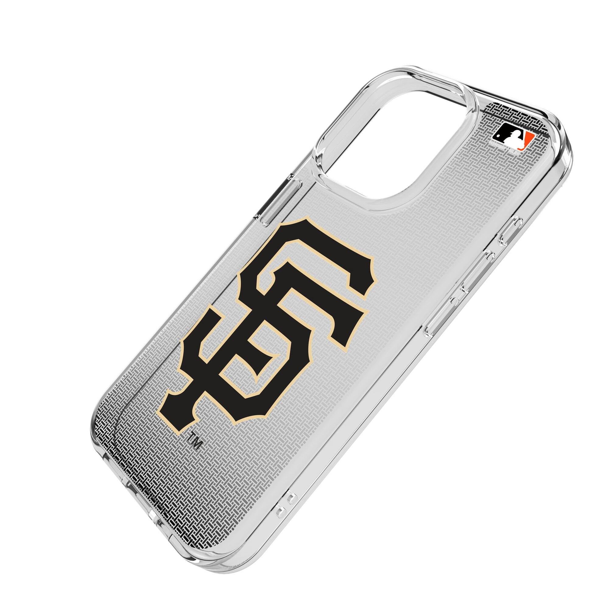 Alt View 1. Keyscaper - San Francisco Giants Linen Logo iPhone Clear Case - 15 - Multicolor.