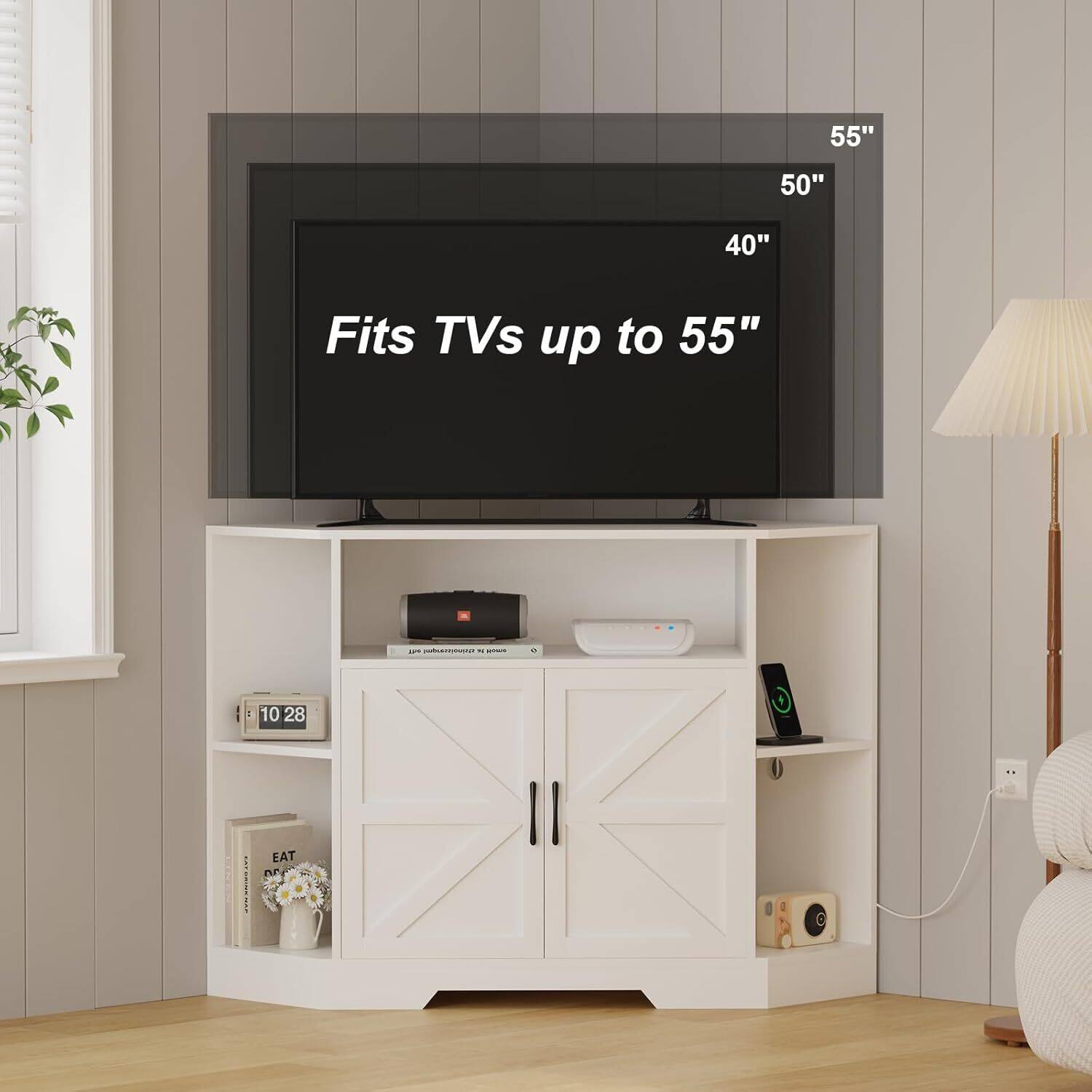 55" 50" 40" Fits TVs up to 55"