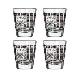 Logo Brands - Vegas Golden Knights 4-Pack 2oz. Shot Glass Set - Multicolor