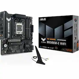 ASUS - TUF GAMING B650EM-E WIFI Gaming Desktop Motherboard - AMD B650 Chipset - Socket AM5 - Micro ATX - Ryzen 9, Ryzen 7
