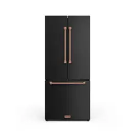 Gordon Ramsay Series by Thor Kitchen 17.5 Cu. Ft. Counter Depth Refrigerator with Rose Gold Hardware - Black