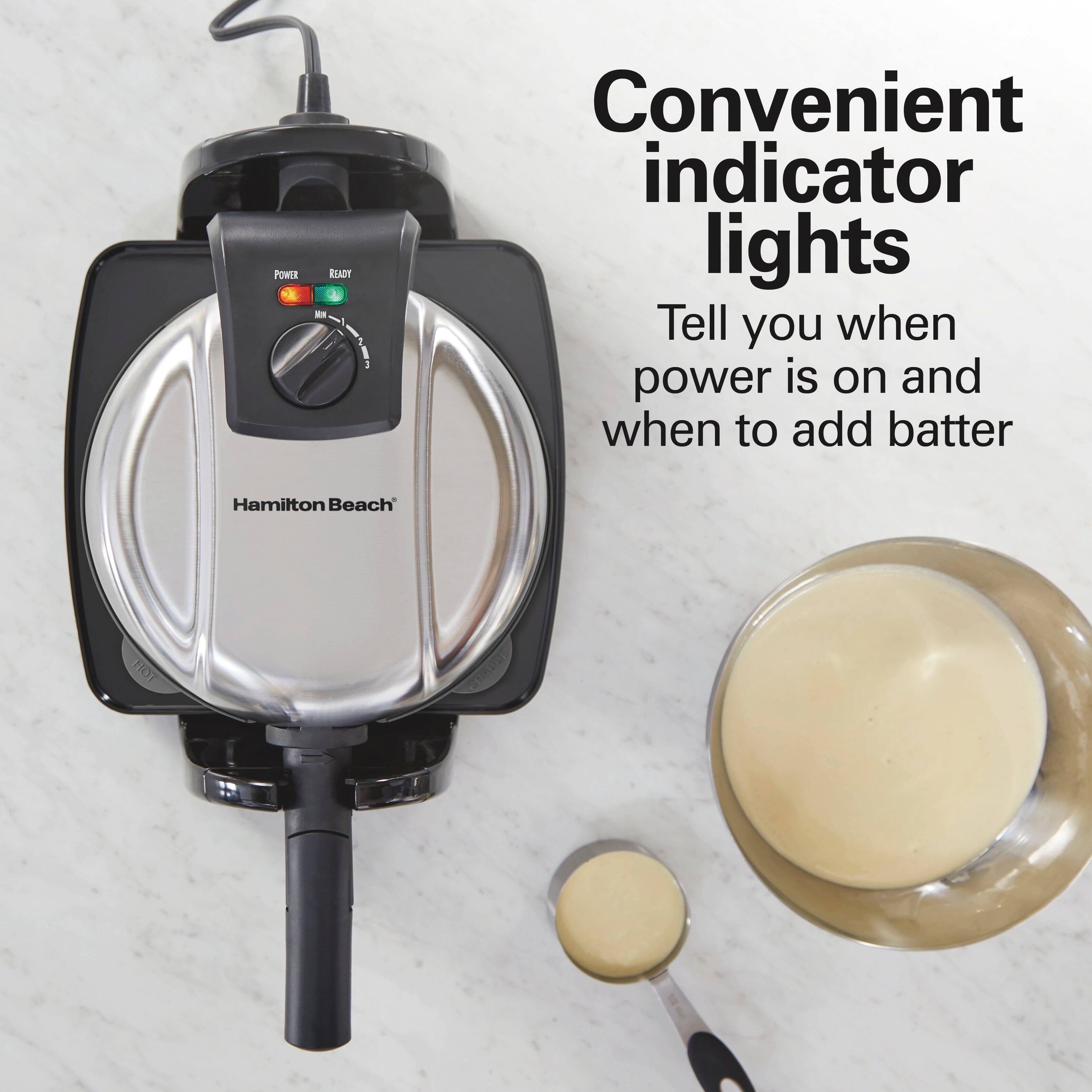 Convenient indicator lights  
Tell you when power is on and when to add batter