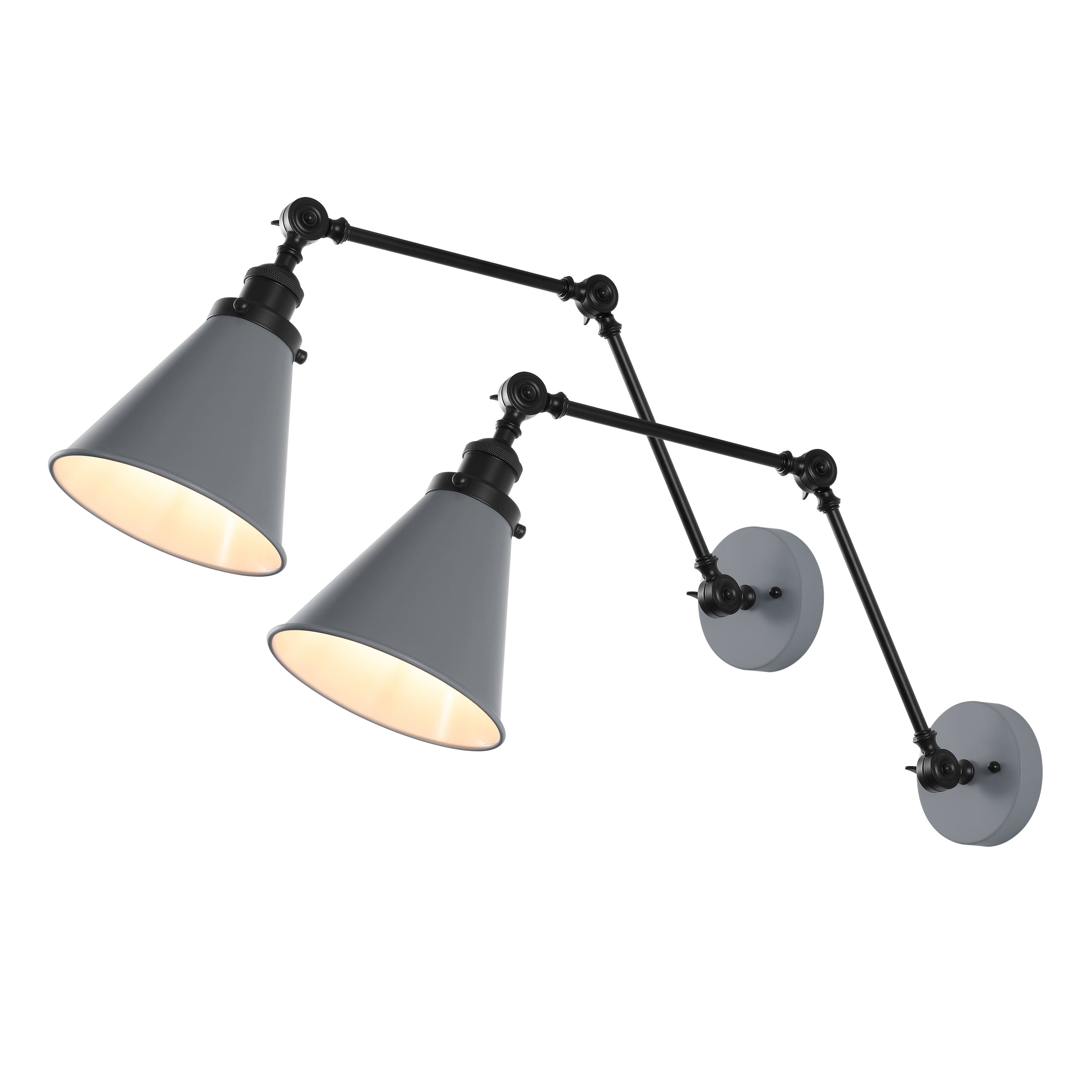 "Jonathan Y - Rover 7"" Classic Industrial Metal Adjustable Arm LED Wall Sconce, (Set of 2) - Gray/Black" price history on PriceWatchPro