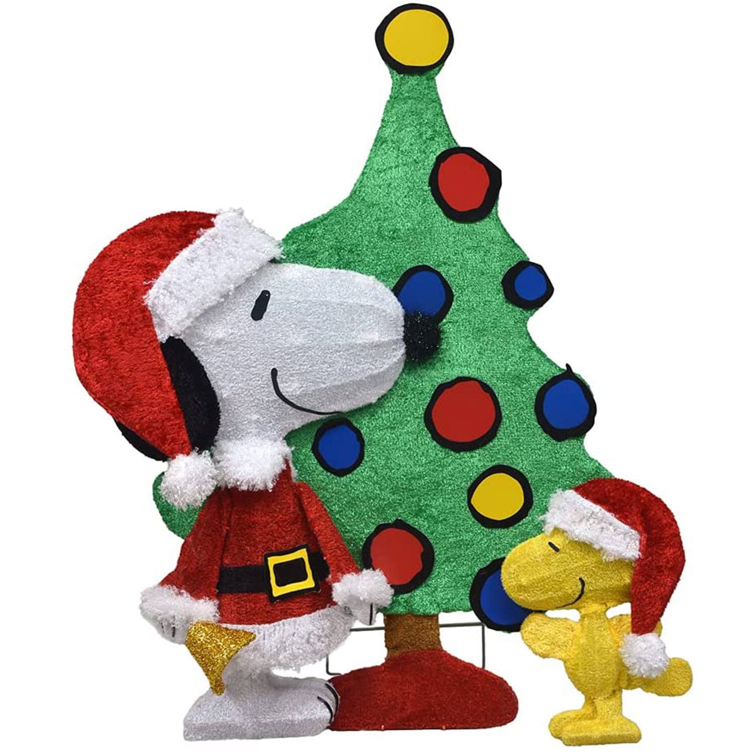 Alt View 1. ProductWorks - ProductWorks Peanuts 32" Snoopy and Woodstock Pre-Lit Christmas Tree Yard Decor - Multicolored.