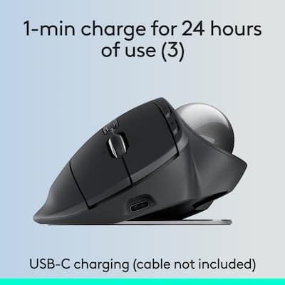 Logitech MX ERGO S PLUS Wireless Ergonomic Trackball Mouse with 6 Logitech MX ERGO S PLUS Wireless Ergonomic Trackball Mouse with 6