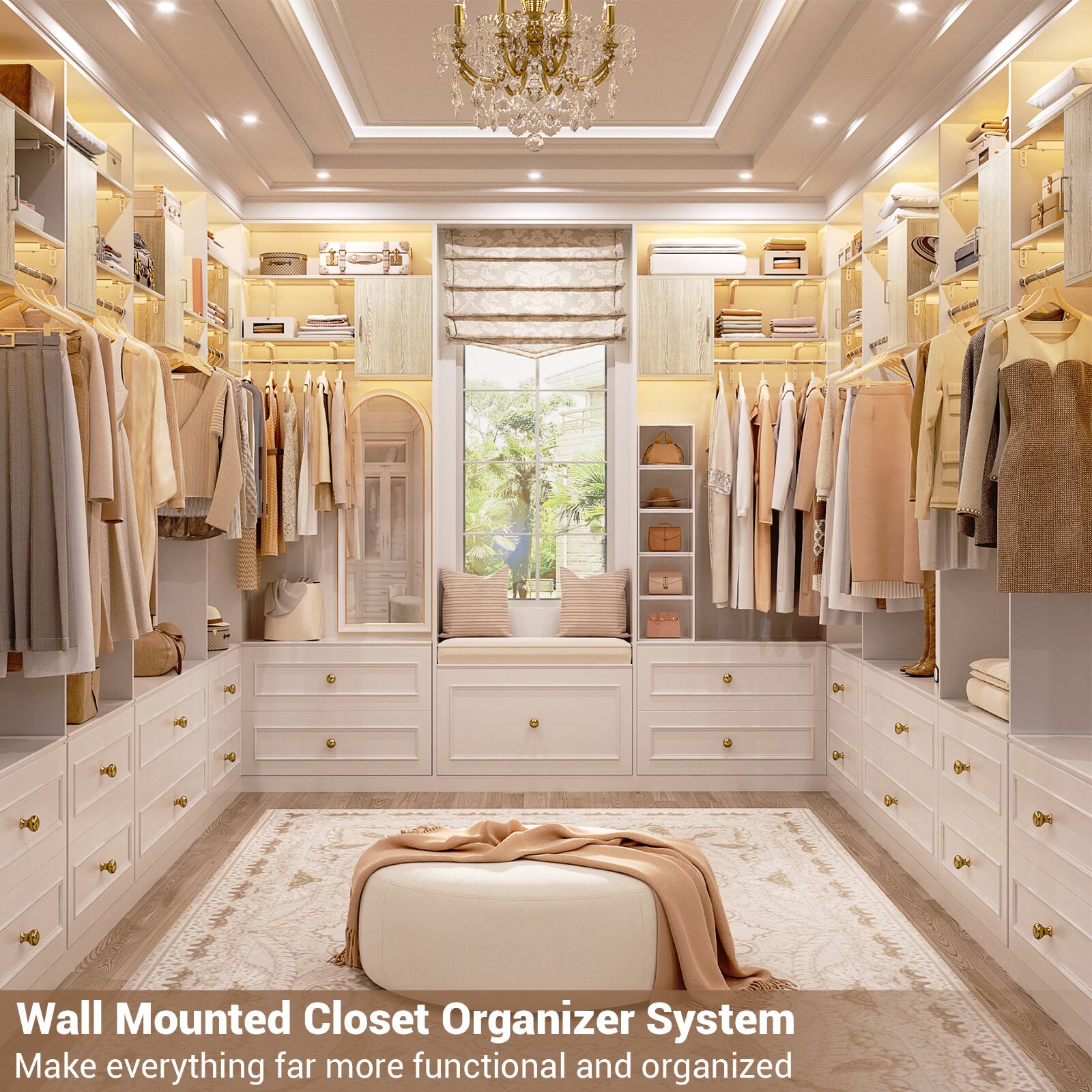 Wall Mounted Closet Organizer System  
Make everything far more functional and organized