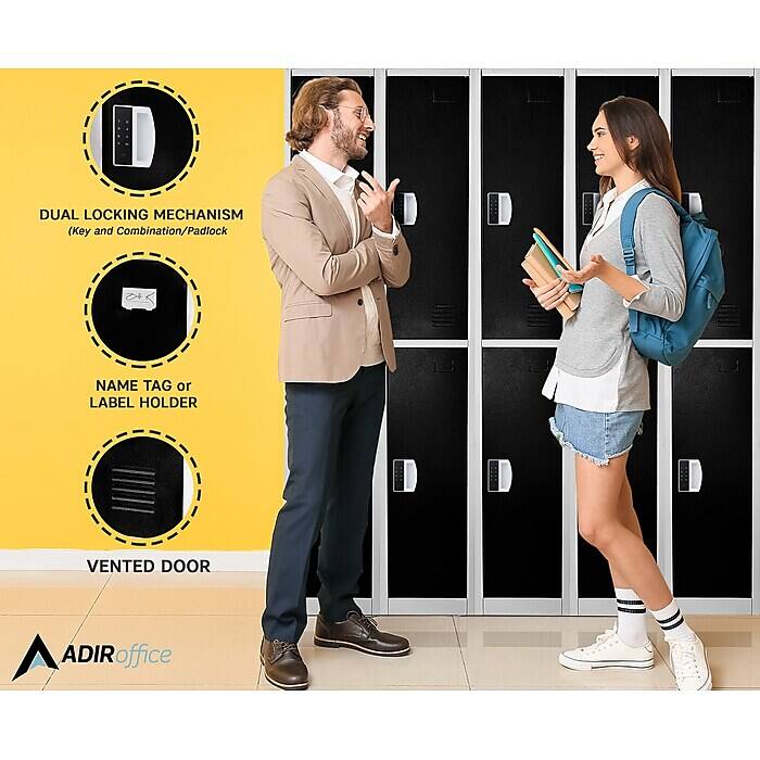 D DUAL LOCKING MECHANISM (Key and Combination/Padlock) NAME TAG or LABEL HOLDER VENTED DOOR ADIRoffice