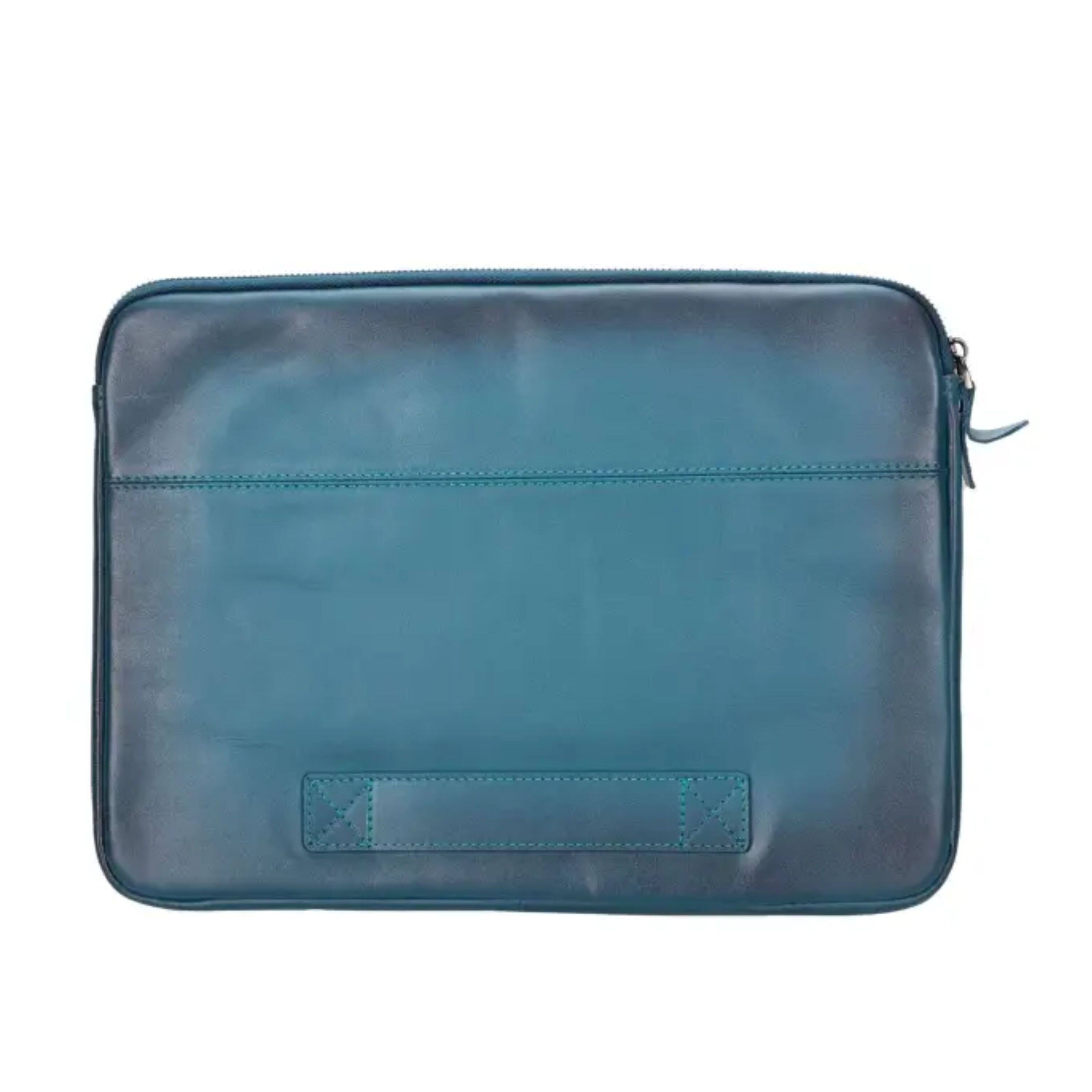 Angle. Kitcheniva - 15" Leather Tablet Case Sleeve For iPad MacBook Blue - Blue.