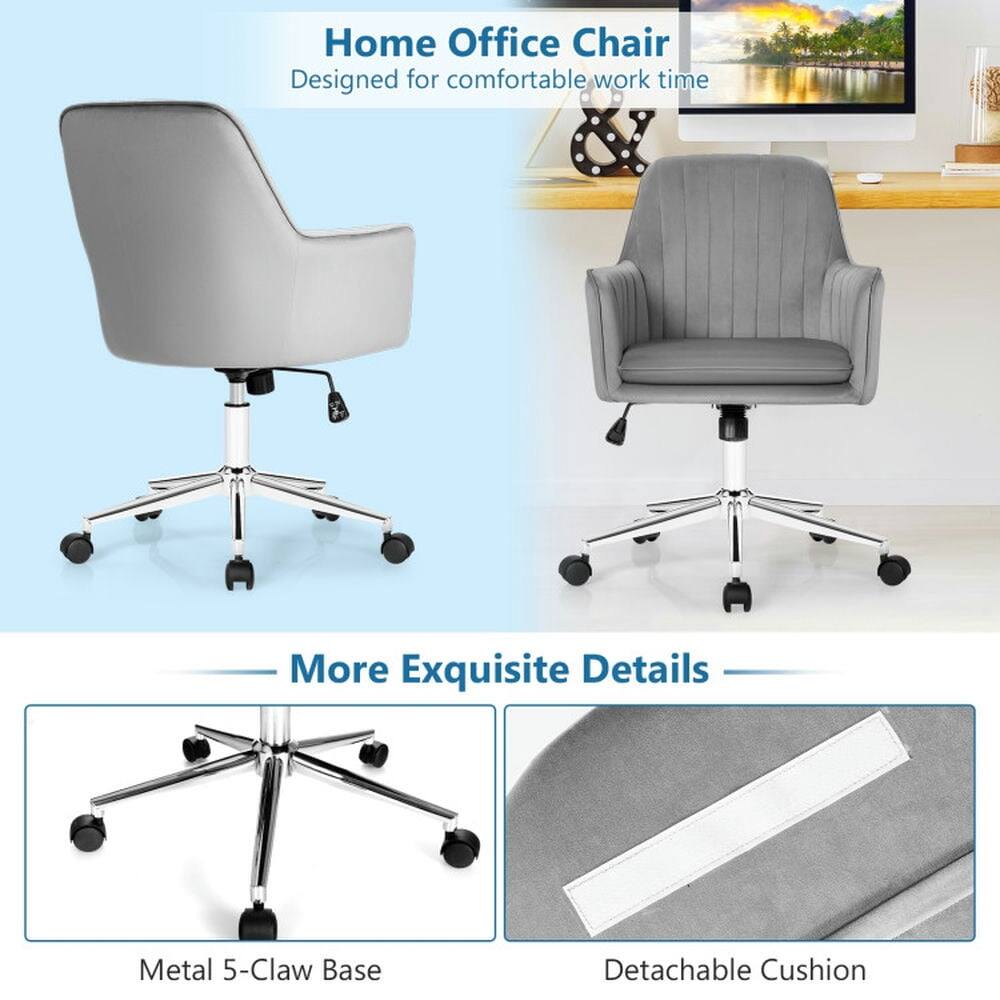 Home Office Chair  
Designed for comfortable work time  

More Exquisite Details  
Metal 5-Claw Base  
Detachable Cushion