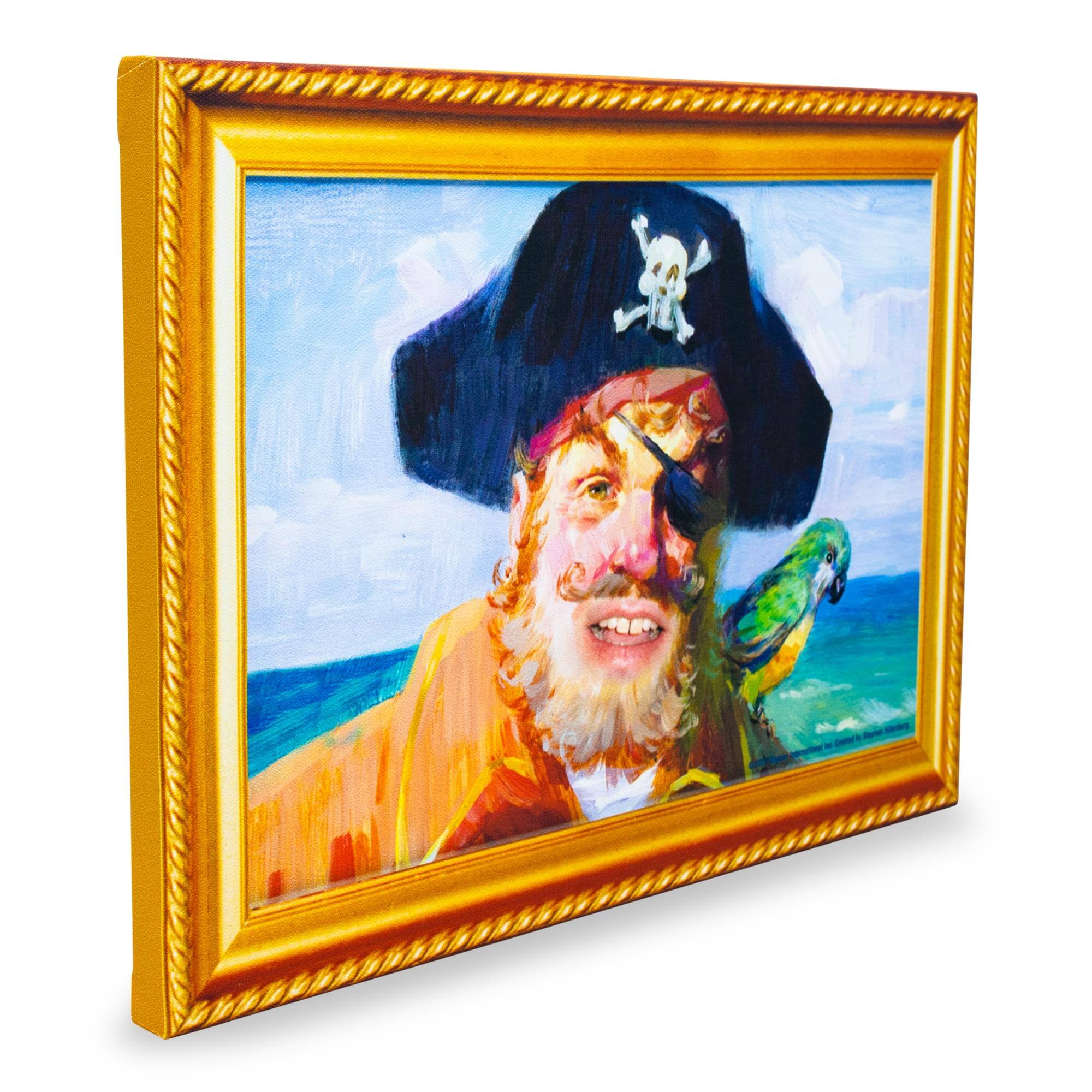 Alt View 1. Silver Buffalo - SpongeBob SquarePants Captain Painty the Pirate Canvas Wall Art Sign - Brown.