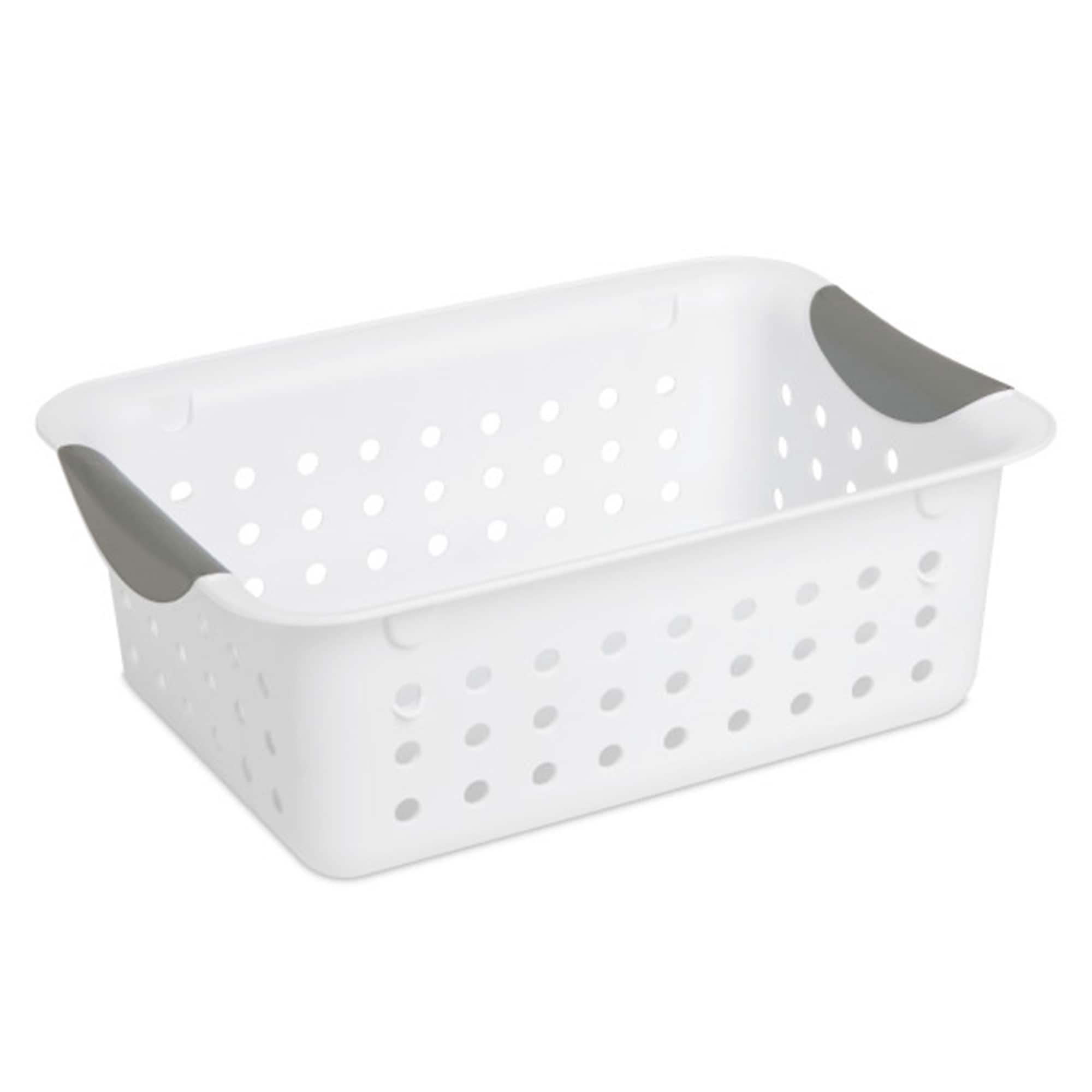Sterilite - 16228012 Small Ultra Plastic Storage Organizer Basket, White (24 Pack)