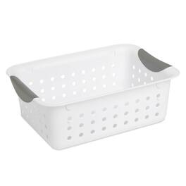 Sterilite - Small Ultra Basket Durable Plastic Storage Organizer, (12 Pack) - White