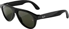 Ray-Ban Meta - (Gen 3) Aviator - AI Glasses with Camera - Polarized Green Lenses - Shiny Black