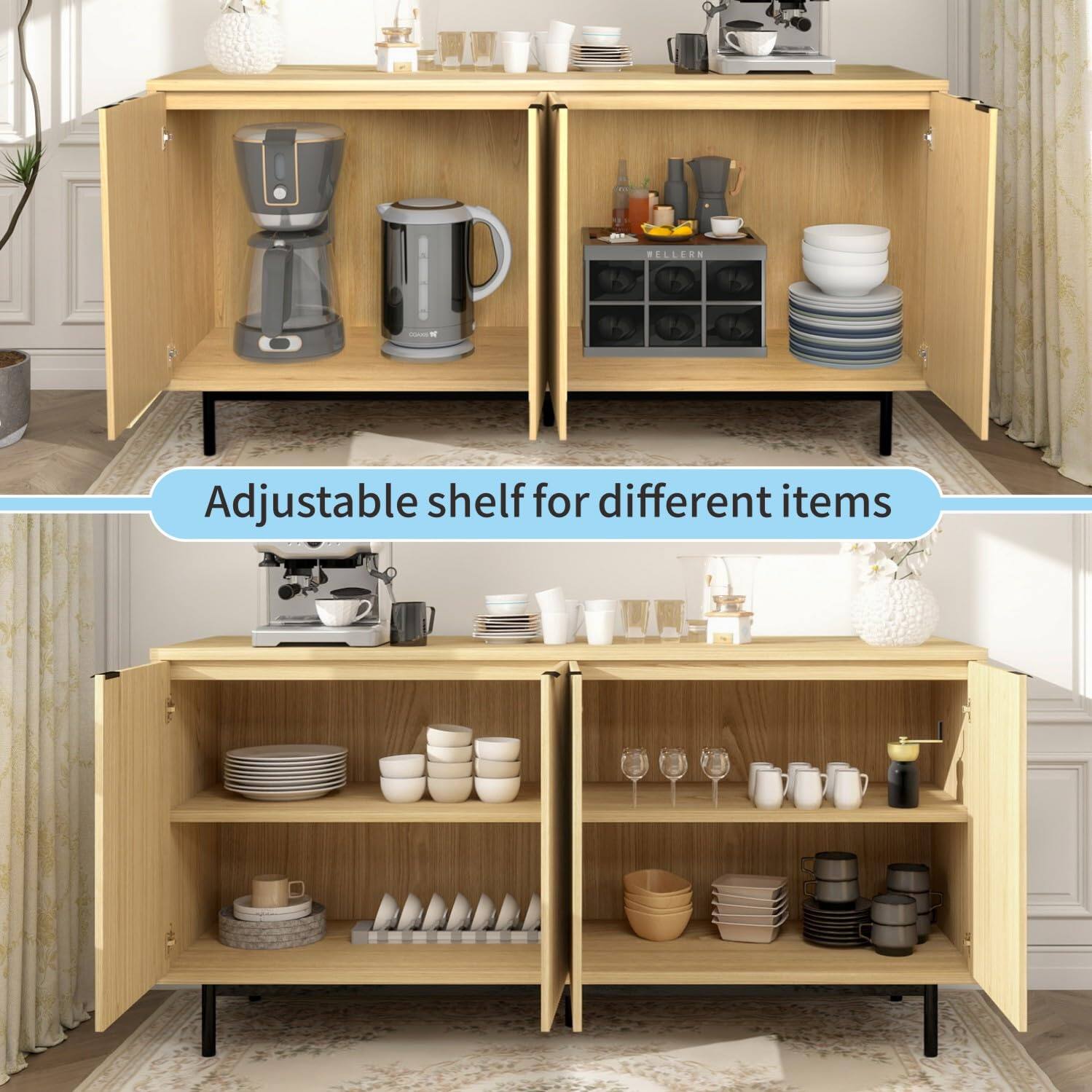 Adjustable shelf for different items