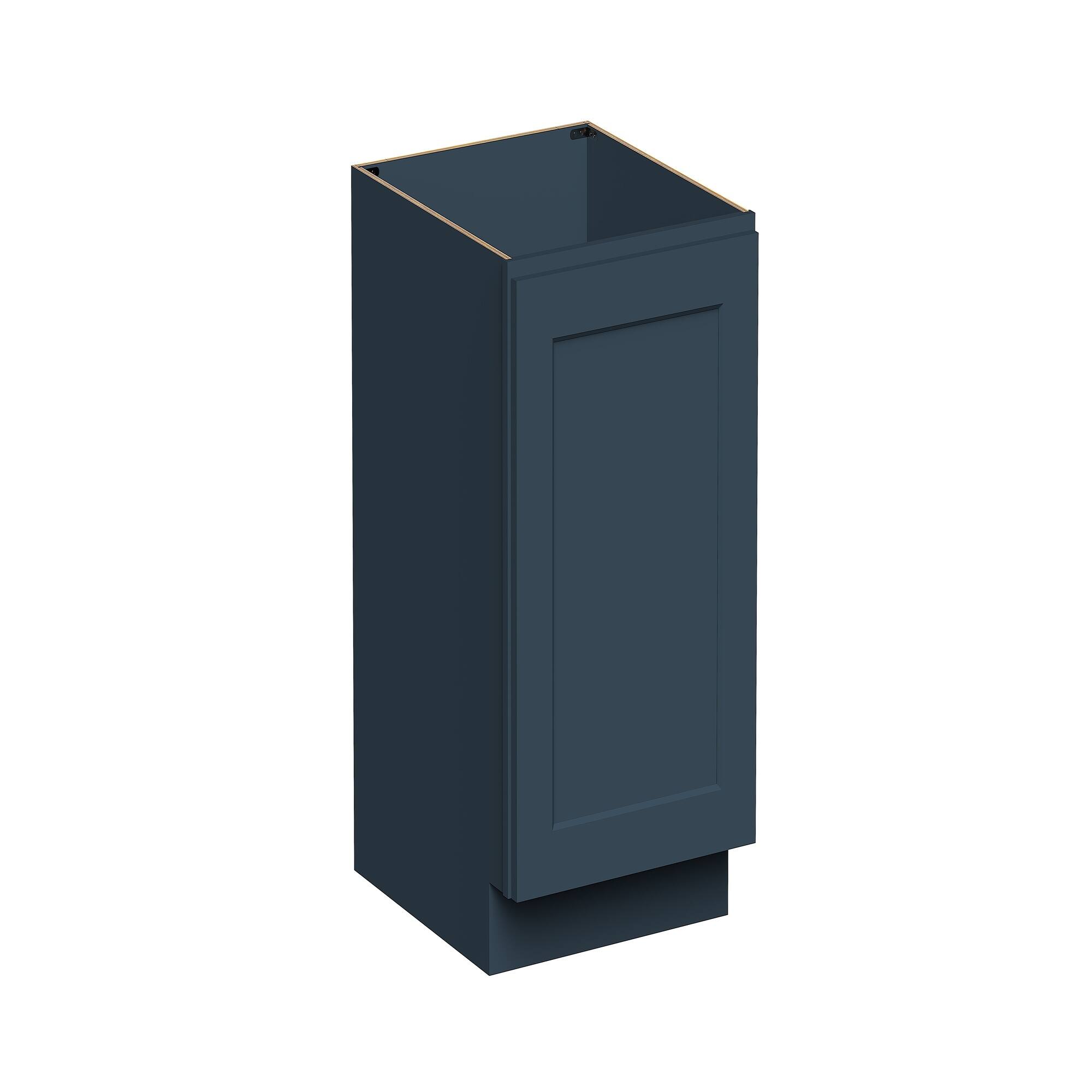 Angle. Boyel Living - 21-in W x 34.5-in H x 24-in D Shaker RTA Kitchen Full Height Door Base Cabinet with Soft-Close - Charcoal Blue.