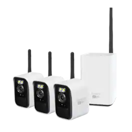 Swann - MaxRanger4K Mini Wireless Security System / Base Station / 32GB / 3x MINICAM 4K IP Cameras - Black