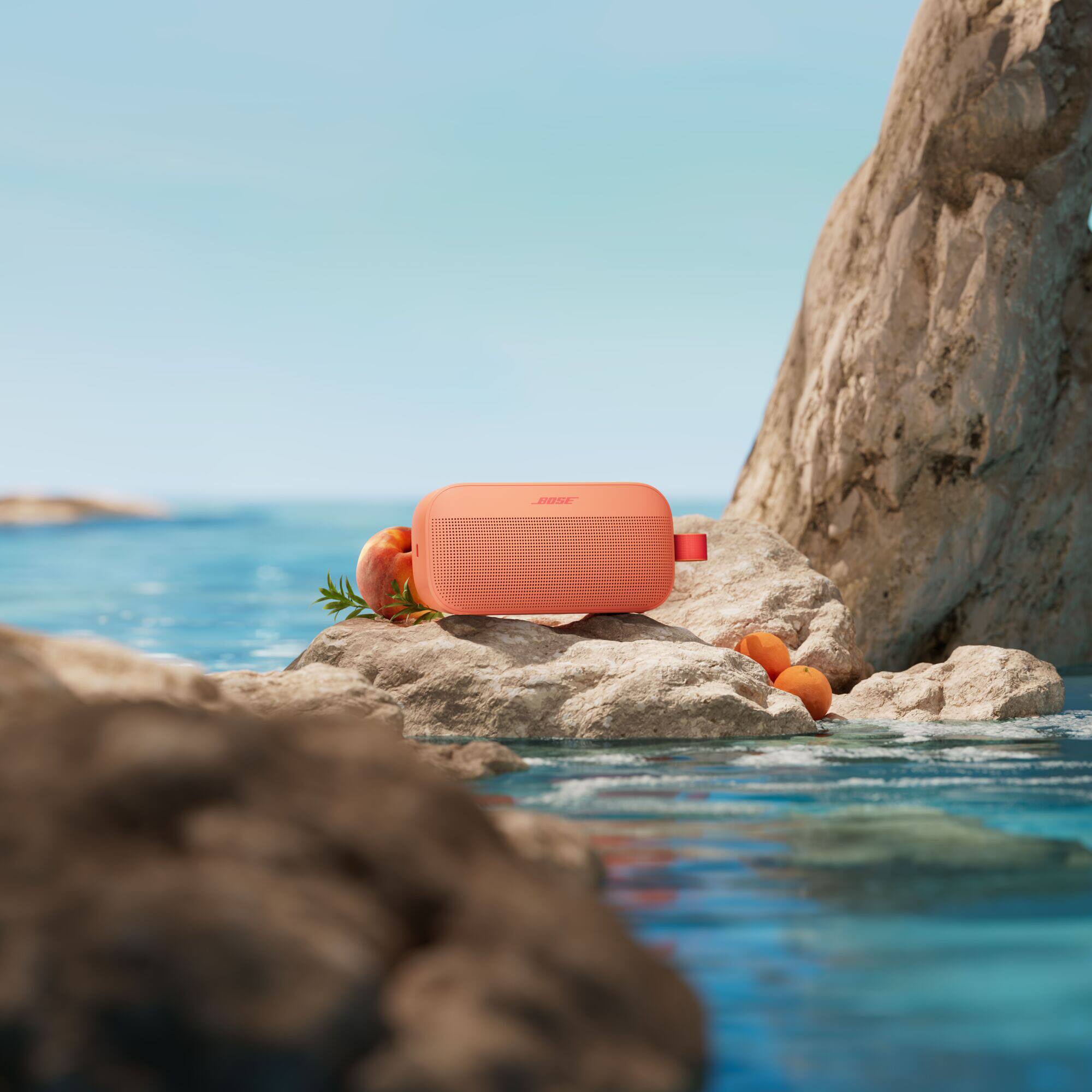 Alt View 4. Bose - SoundLink Flex (2nd Gen) Portable Bluetooth Speaker with Waterproof/Dustproof Design - Sunset Peach.