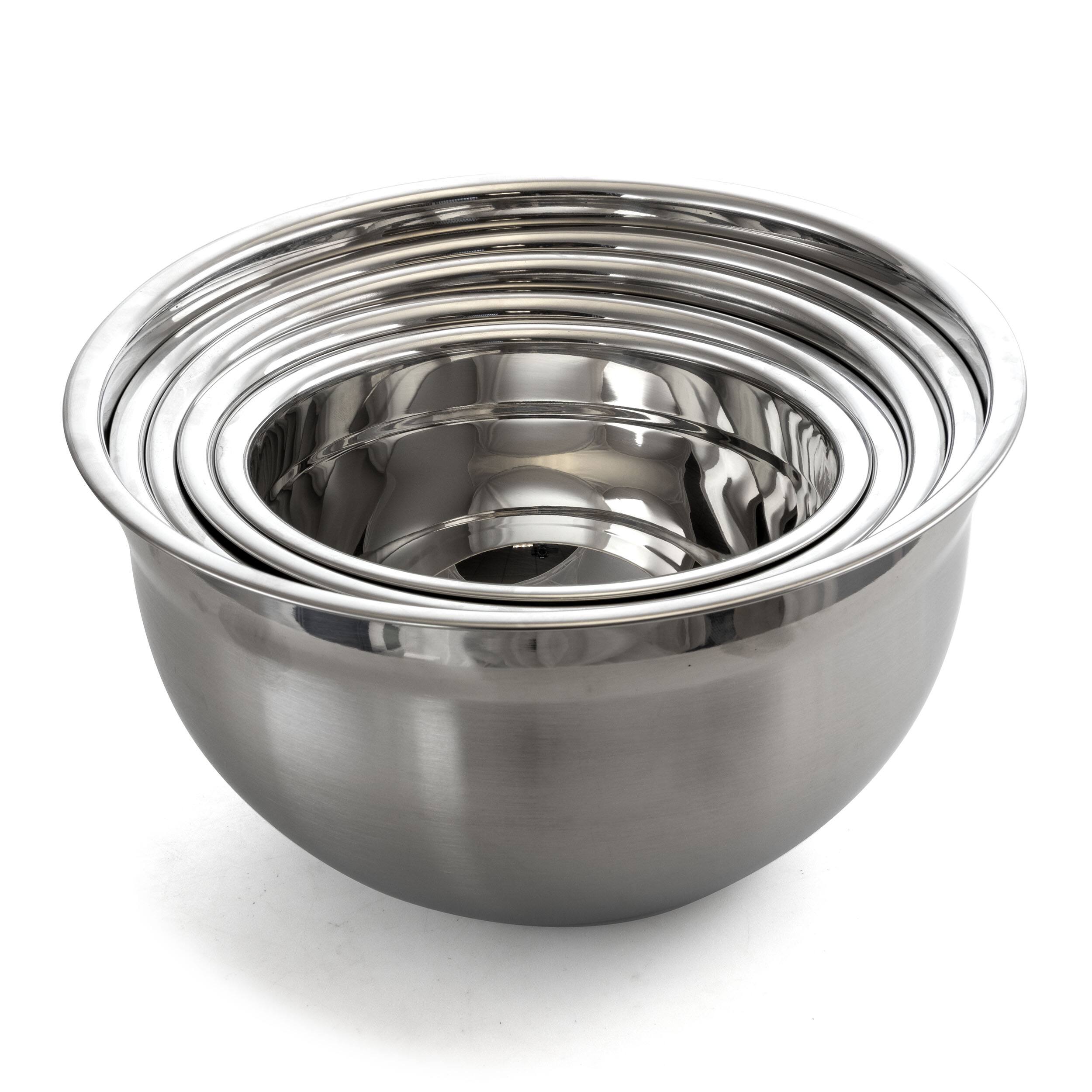 Alt View 10. MegaChef - MegaChef 5 Piece Multipurpose Stackable Mixing Bowl Set with Lids - Silver.
