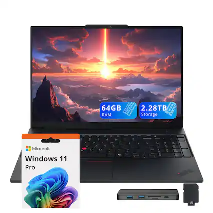 64GB RAM
2.28TB Storage
Microsoft Windows 11 Pro
ThinkPad