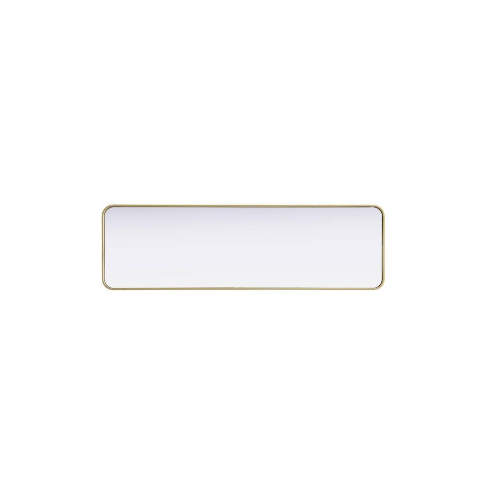 Alt View 4. Elegant Decor - Contour Metal Rectangle Mirror 18x60 in Brass - Brass.