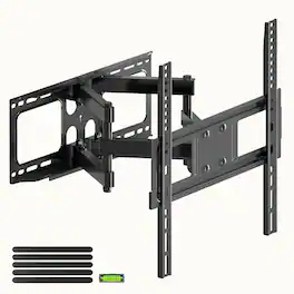 Dazzed Corner - Full Motion TV Wall Mount for 26–70'' TVs, Dual Arm, Swivel Tilt, VESA 400x400 - Black