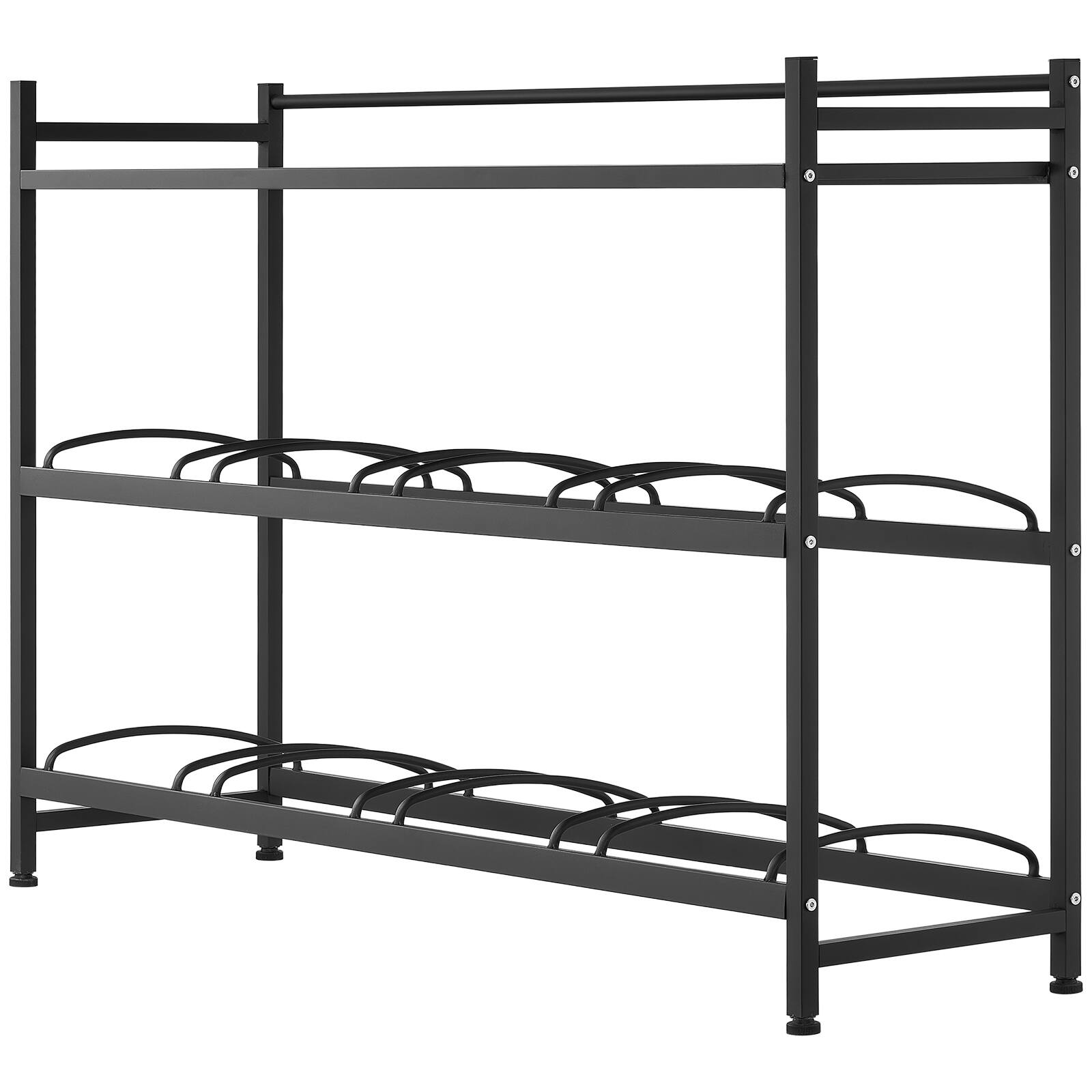 Alt View 5. VEVOR - Water Jug Holder, 3 Tiers 4 Rows 3 and 5 Gallon Water Bottle Holder for 8 Bottles, Heavy Duty Jug Rack Organizer - Black.