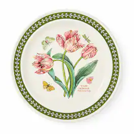 Portmeirion - Botanic Garden Etchings 10" Plate, Parrot Tulip - Multicolored