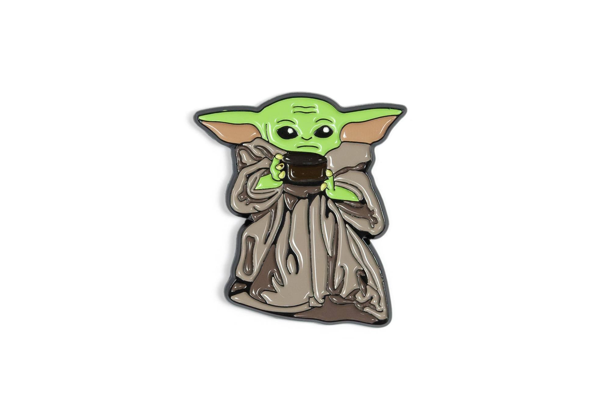 Alt View 1. Star Wars - Star Wars Exclusive Enamel Pin Mandalorian The Child Baby Yoda With Soup Bowl - Green.