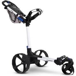 MGI - E-Boost Electric Assisted Golf Push Cart | Provides Extra Assistance with Hills and Terrain | Play up to 14 Holes - Matte White