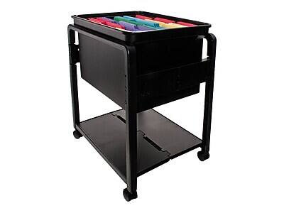 Alt View 2. Advantus - Plastic/Poly Mobile File Cart with Swivel Wheels - Black.