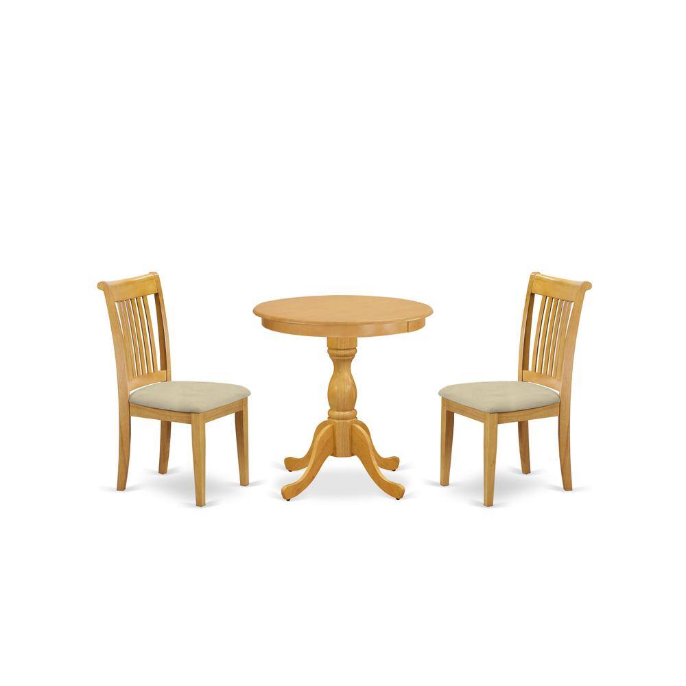 Left. East West Furniture - East West Furniture - ESPO3-OAK-C - 3-Pc Dining Room Table Set - 2 Wood Dining Chairs and 1 Dining Room Table (Oak - Oak.