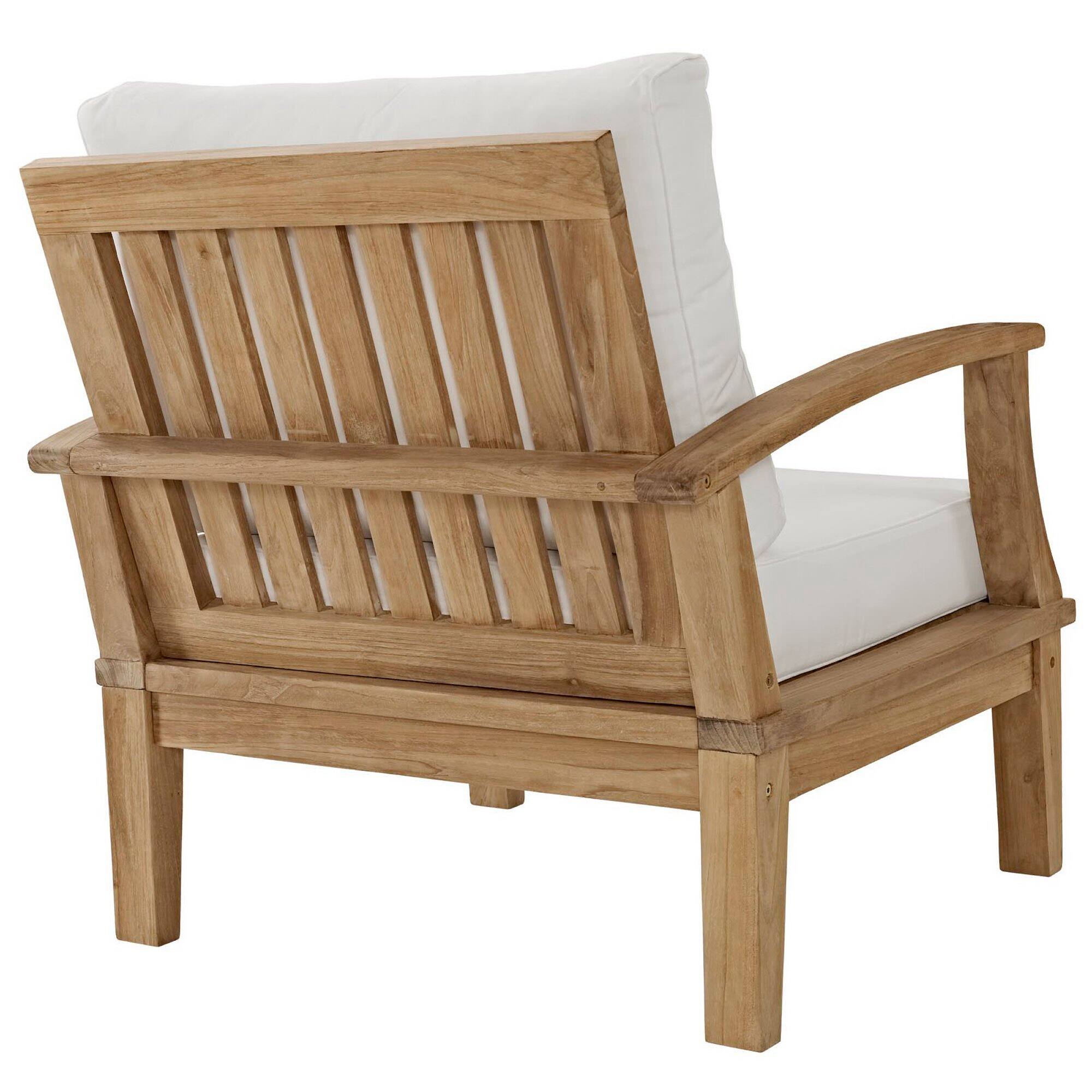Back. Modway - Marina 3-Piece Outdoor Teak Patio Set - Natural White.