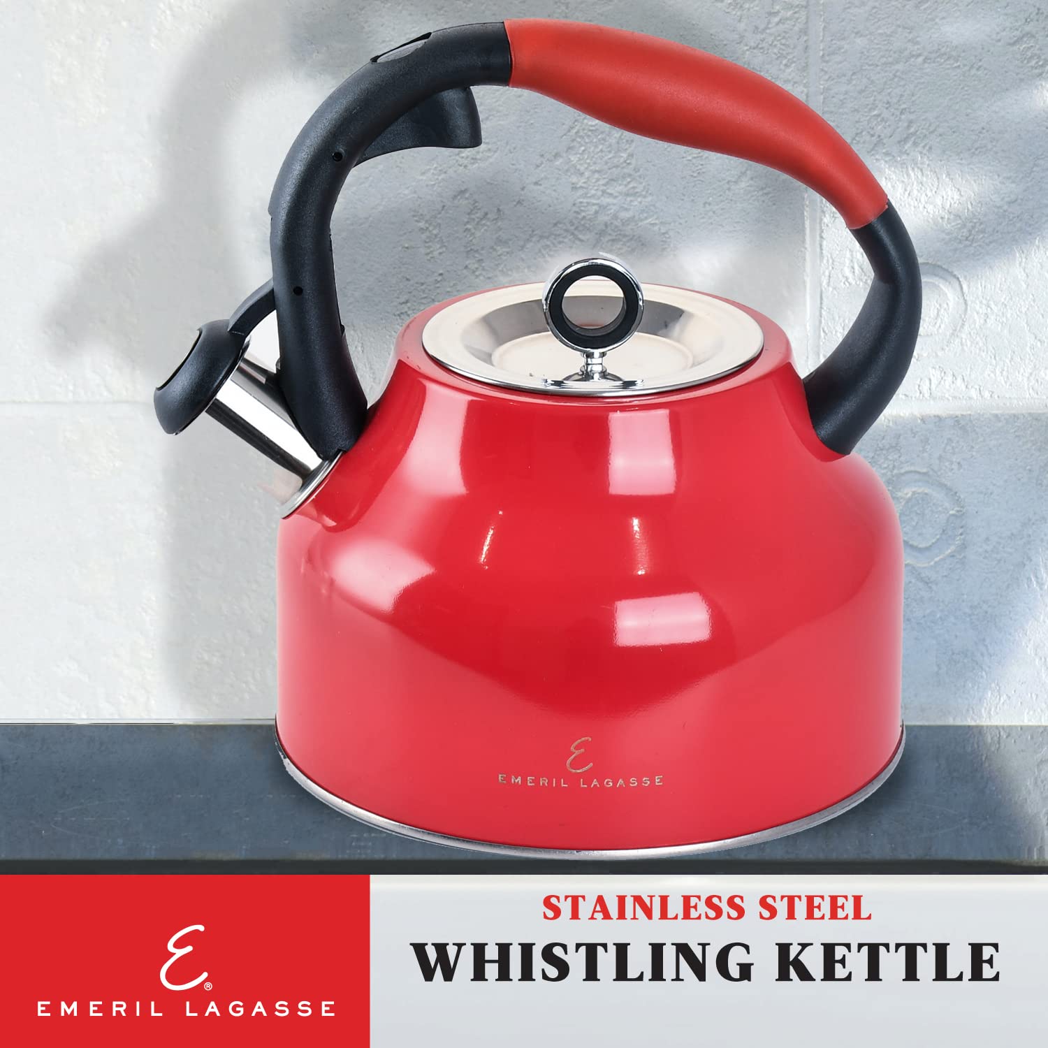 EMERIL LAGASSE STAINLESS STEEL WHISTLING KETTLE
