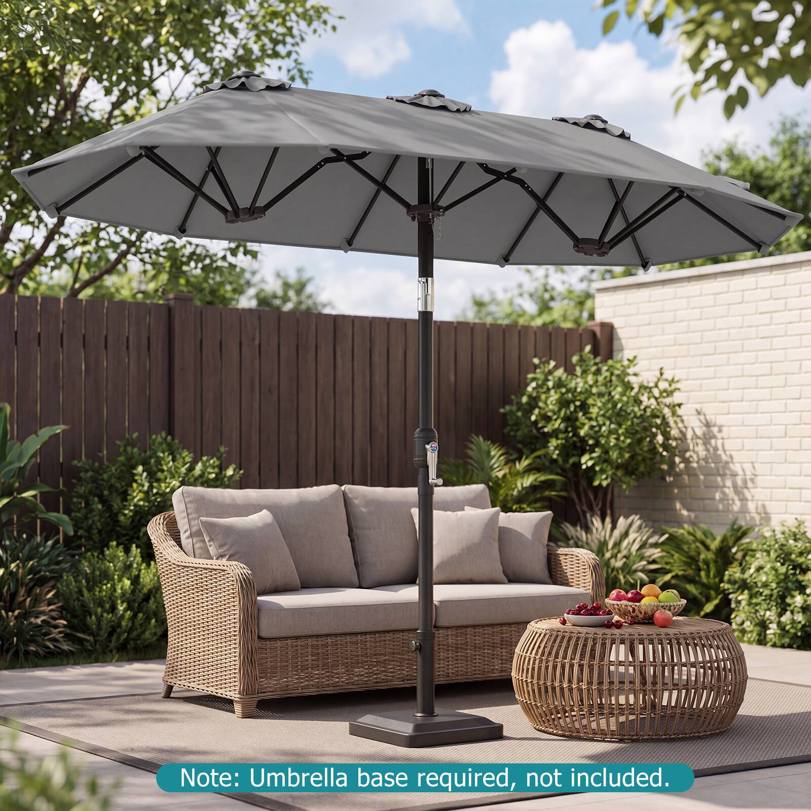 Note: Umbrella base required, not included.