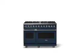 Viking - 48 in. Wide 8 Burner Pro 5 Series 7.3Cu. Ft. Freestanding Sealed LP Dual Fuel Convection Range/Griddle - Slate Blue - Slate Blue