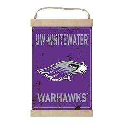 Jardine - Wisconsin-Whitewater Warhawks 12'' x 20'' Faux Rust Banner Sign - Purple