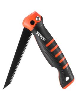 VEVOR - Folding Jab Saw, 5 in Foldable Jab Saw with Soft Grip Handle,Folding Drywall Saw with Triple Ground Teeth and Sharp Tip - Black